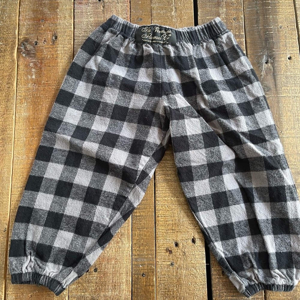 Black and Gray Plaid Pants - youth size 2/4